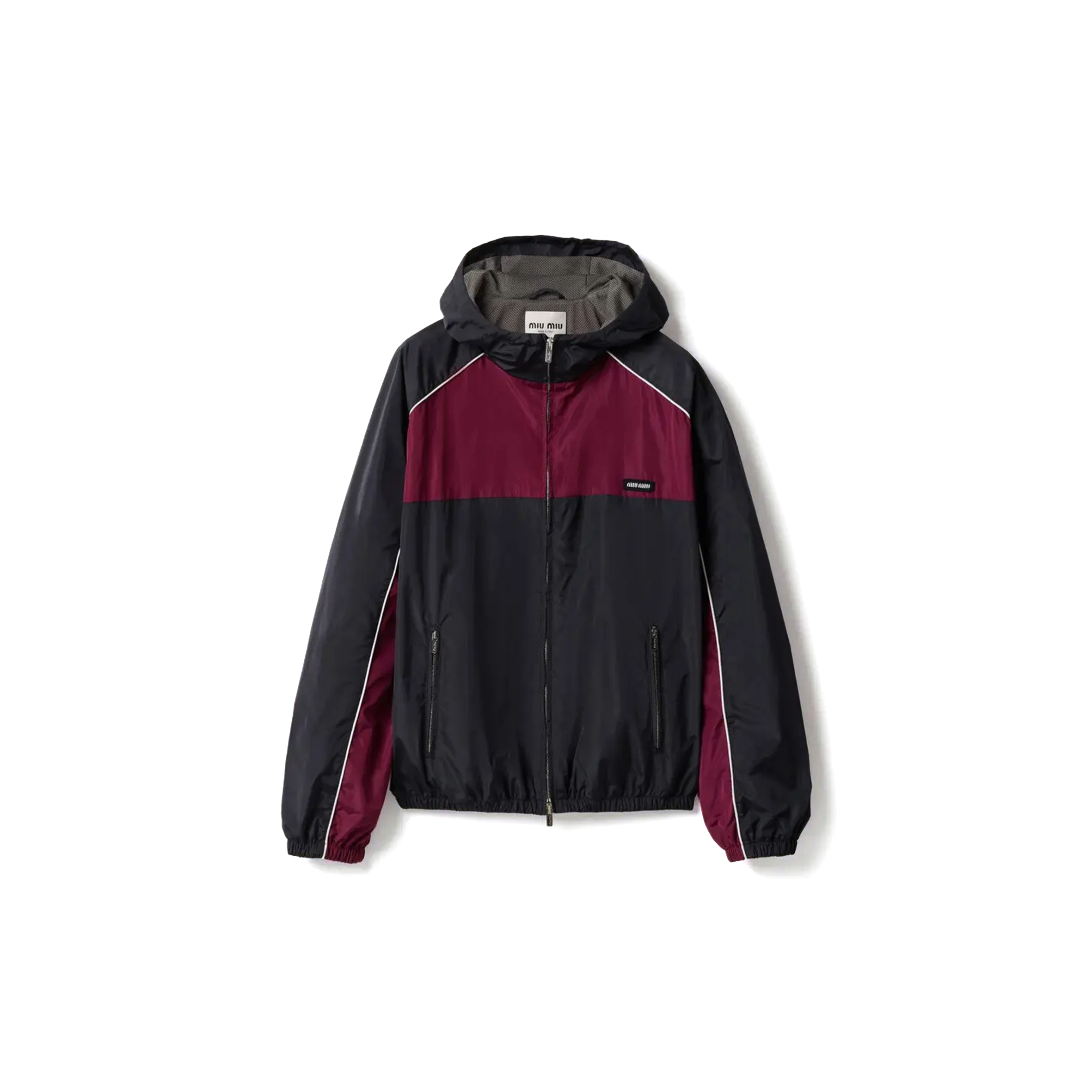 MIU MIU TECHNICAL SILK ZIPPER BLOUSON JACKET ML1220